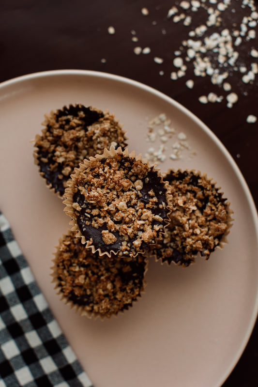 Cups à l’avoine, garniture « fudge » au lait de coco chocolaté - Boîte de 8 (🌱)