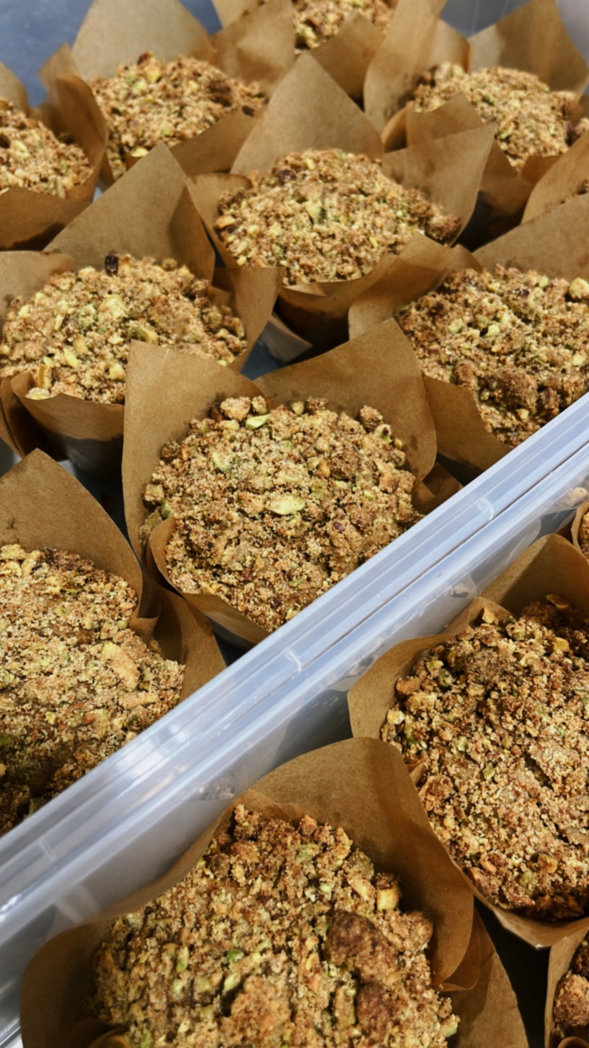 Muffins crumble aux pistaches (🌱)